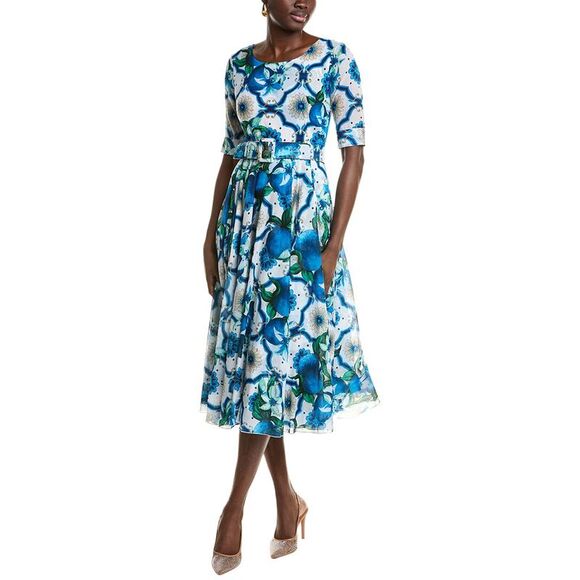 Samantha Sung Womens  Aster Midi Dress, White - Picture 1 of 3